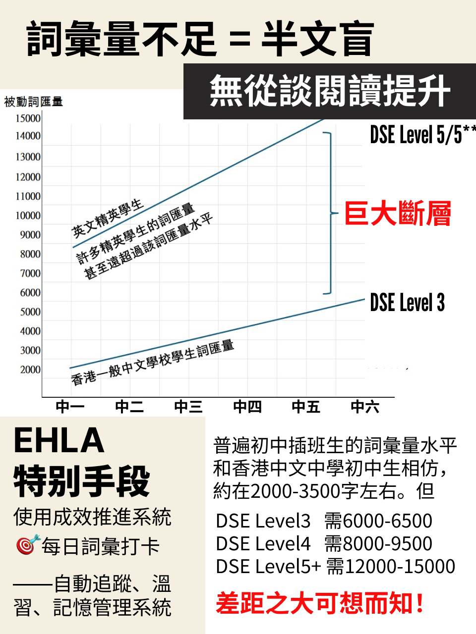 初中銜接 DSE 英文｜成效提升計劃說明（1/3） — 10/15