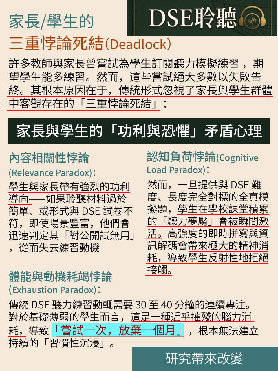 歷年香港中學文憑考試（HKDSE）英語科卷三（Listening and Integrated Skills）核心教學危機與突破：十年回顧與研究報告 — 10/18